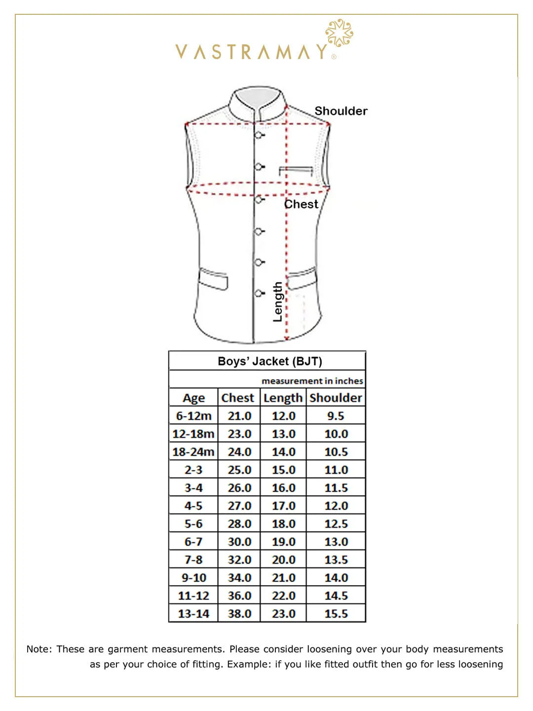 Vastramay Gold Asymmetric Brocade Nehru Jacket