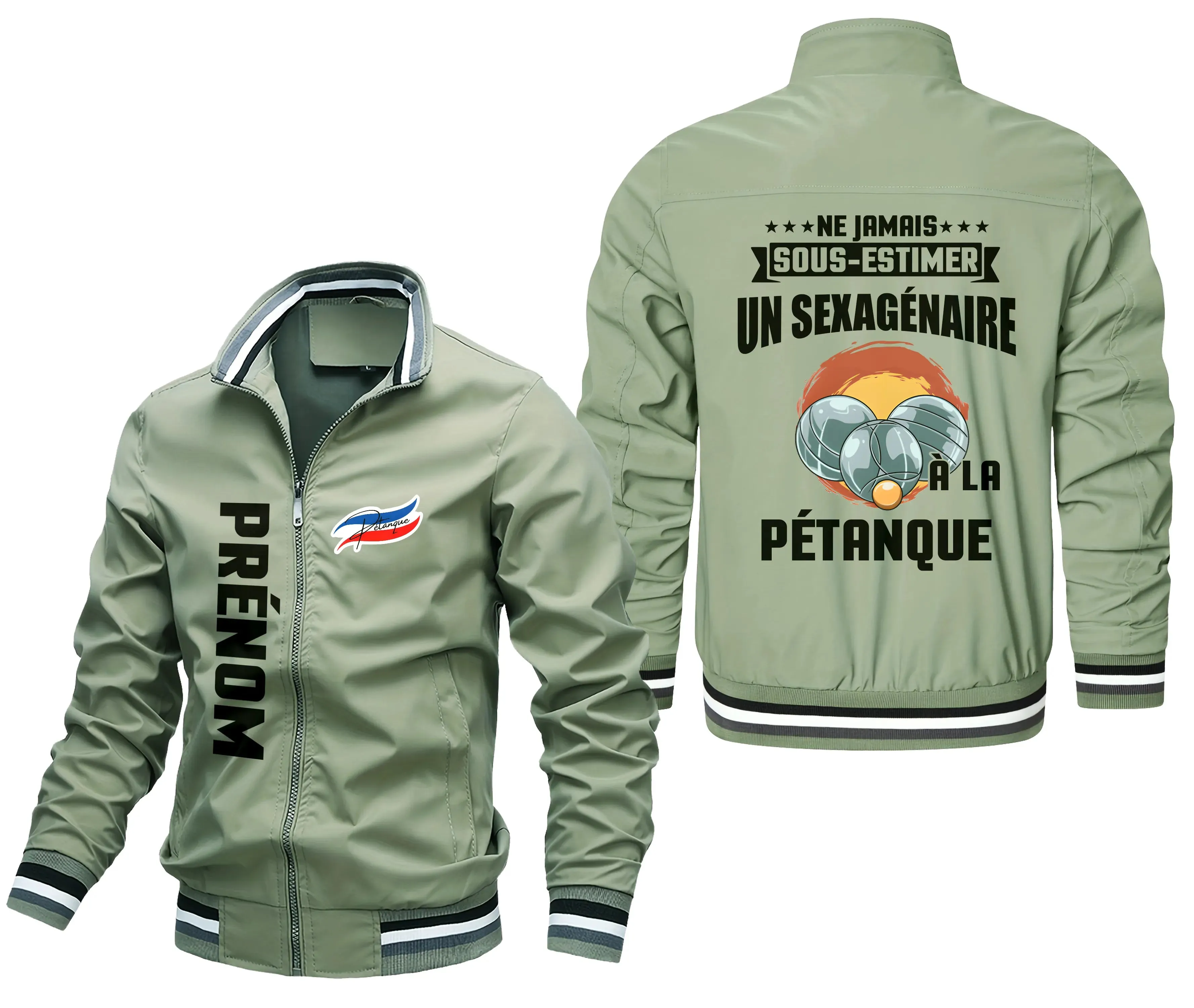 Veste De Sport Pétanque Personnalisée, Ne Jamais Sous Estimer Un Sexagénaire  La Pétanque - CT09092346