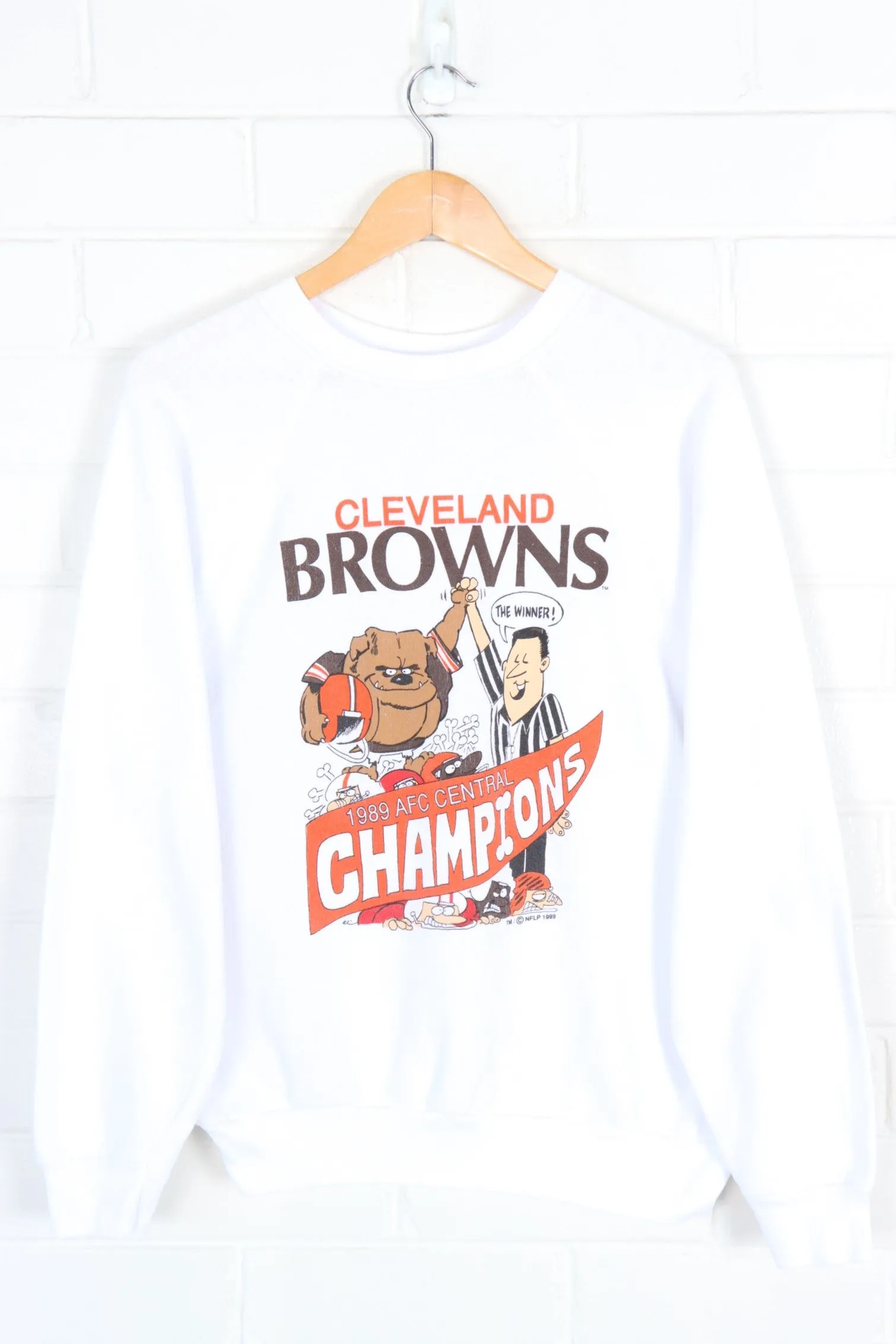 Vintage 1989 Cleveland Browns NFL USA Made Football Sweatshirt (L-XL)