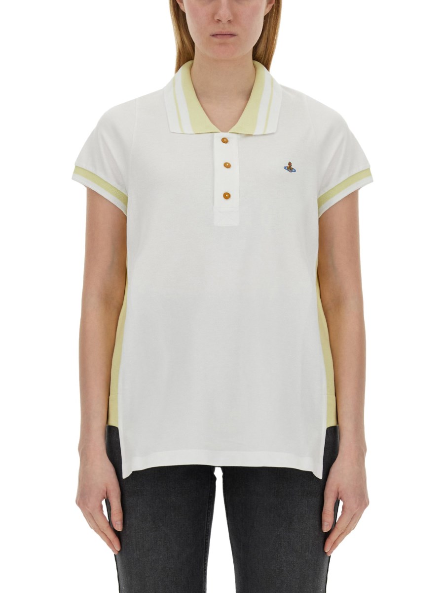 VIVIENNE WESTWOOD      POLO IN COTONE CON LOGO 