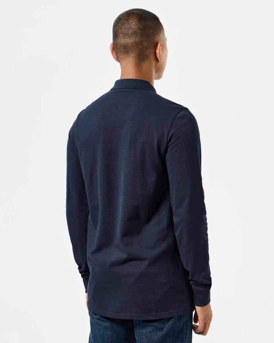 Weekend Offender Dice Long Sleeve Polo Shirt Navy