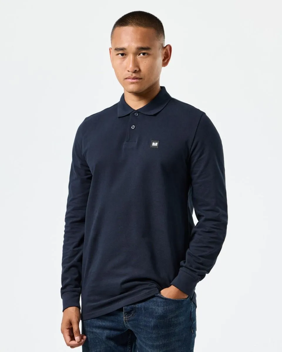 Weekend Offender Dice Long Sleeve Polo Shirt Navy