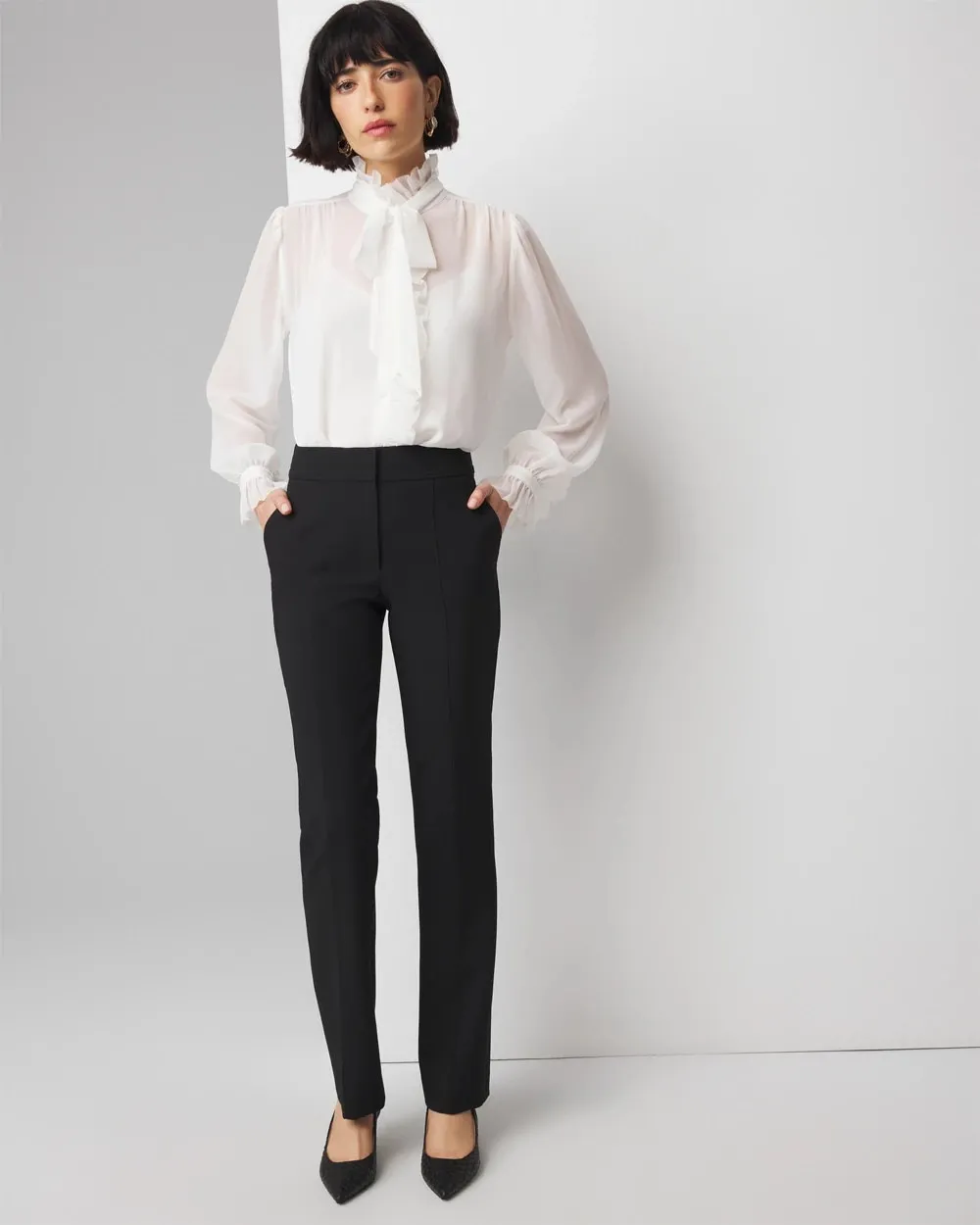 WHBM® High-Rise Straight Leg Pants