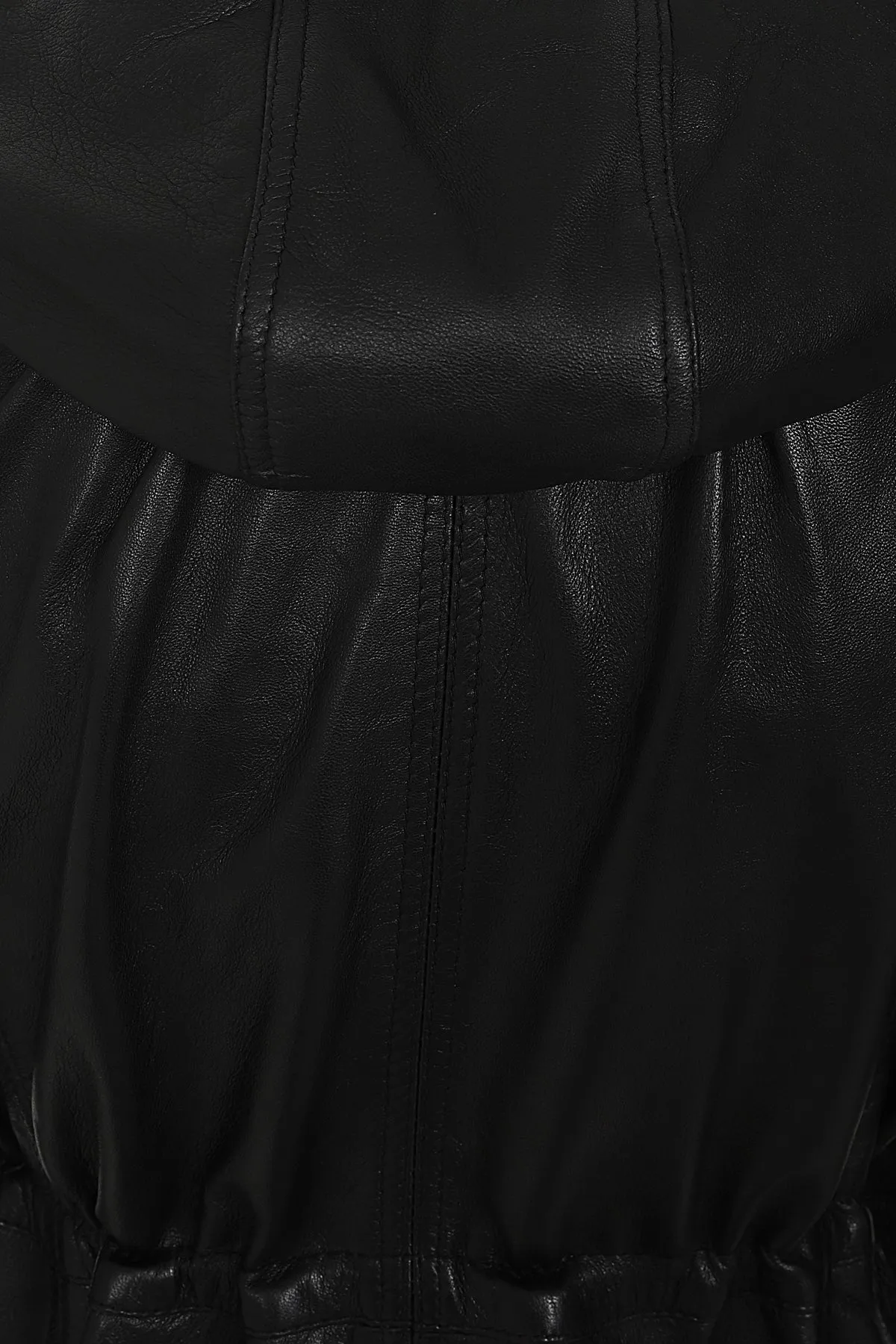 Women's  Length Black Leather Duffle Coat - 'BECKY'