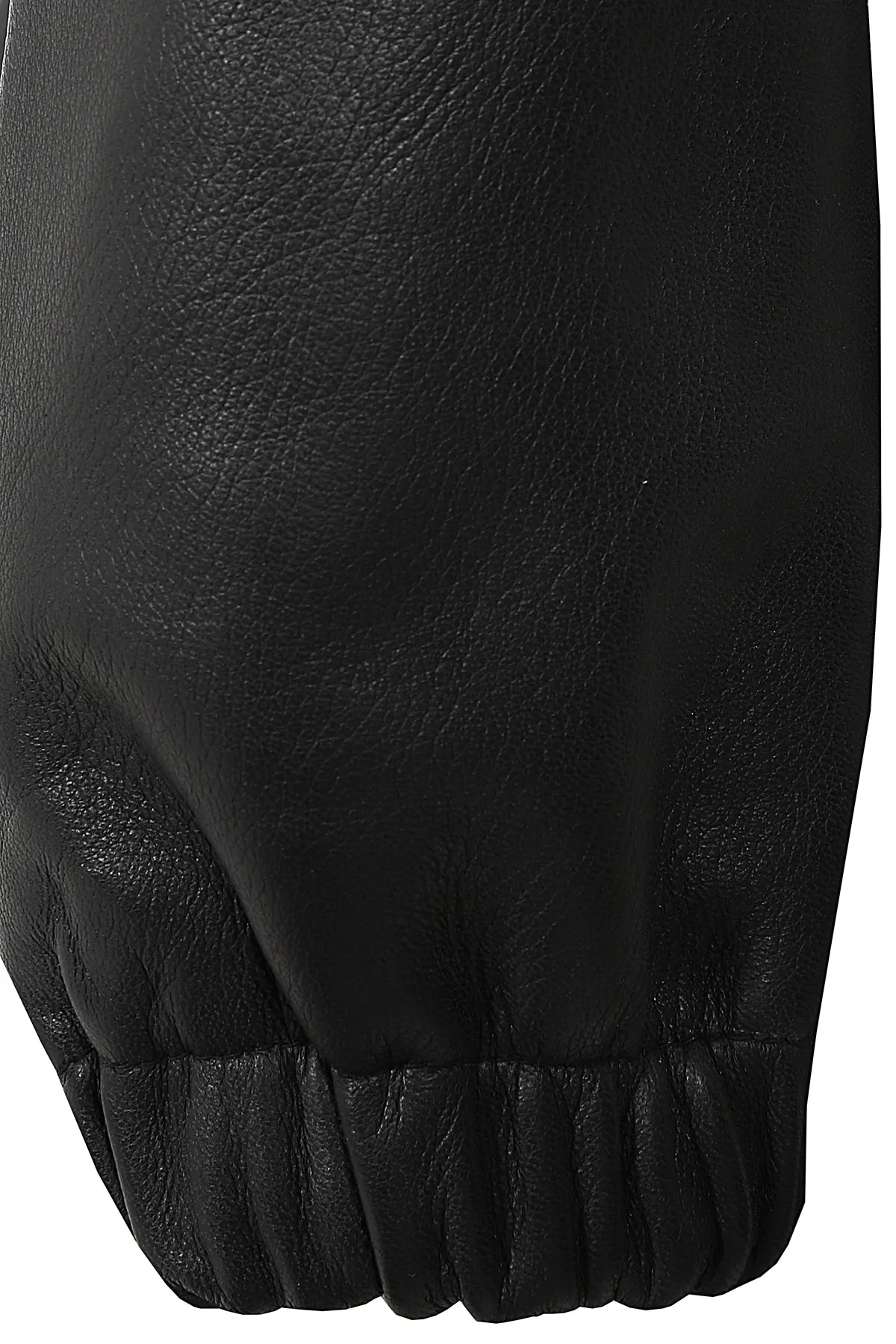 Women's  Length Black Leather Duffle Coat - 'BECKY'