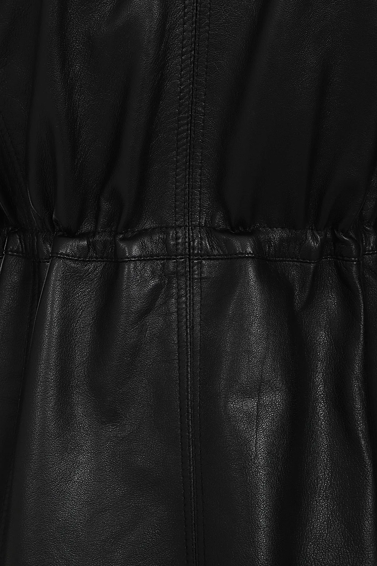 Women's  Length Black Leather Duffle Coat - 'BECKY'