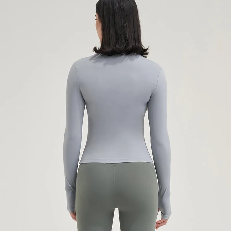 Women's Nylon Breathable Sports Fitness Long Sleeve Yoga Shirt