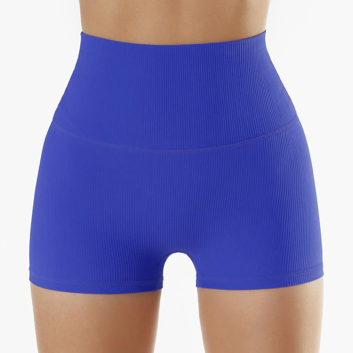 Women's Solid Seamless Breathable High Waist Gym Fitness Yoga Shorts