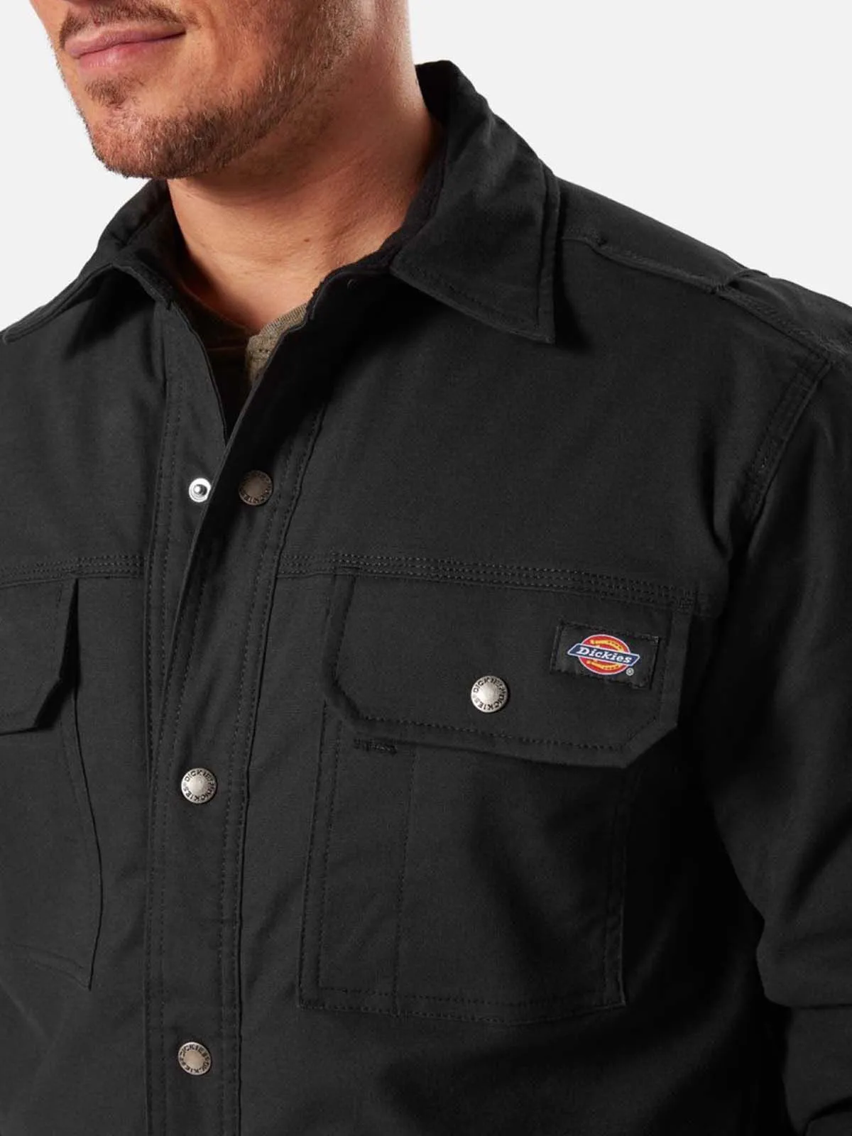 Work Jacket Shirt Flex Stretch Duck Cotton Fleece - Dickies